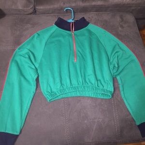 Forever 21 Green Cropped Sweater